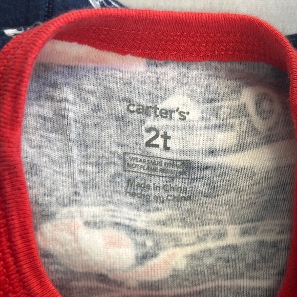 Carter's - Toddler Onesie sleeper with Red Trim and fire truck design - Picture 3 of 5